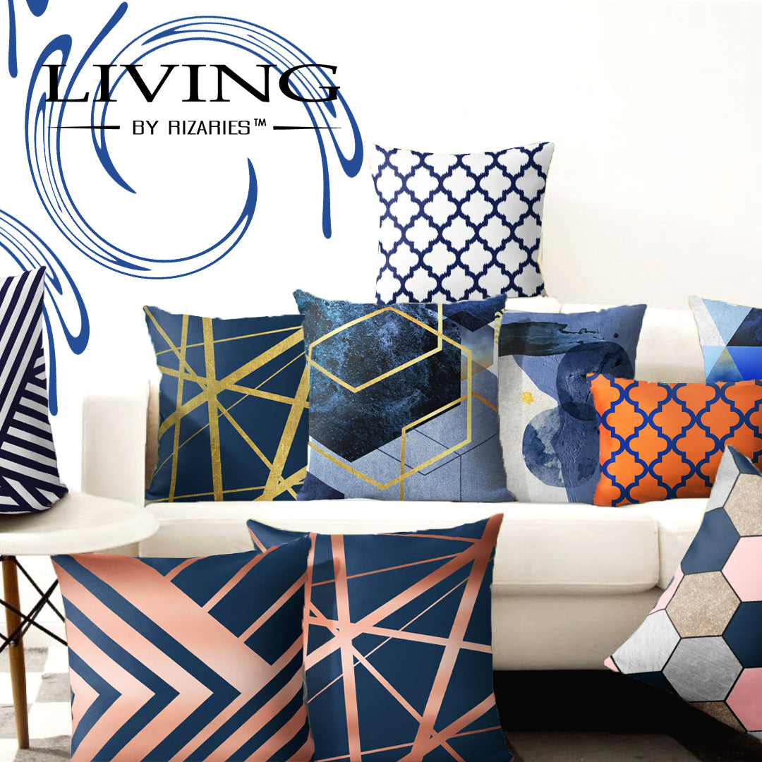 SuperSoft Navy Blue & White Moroccan Ikat style