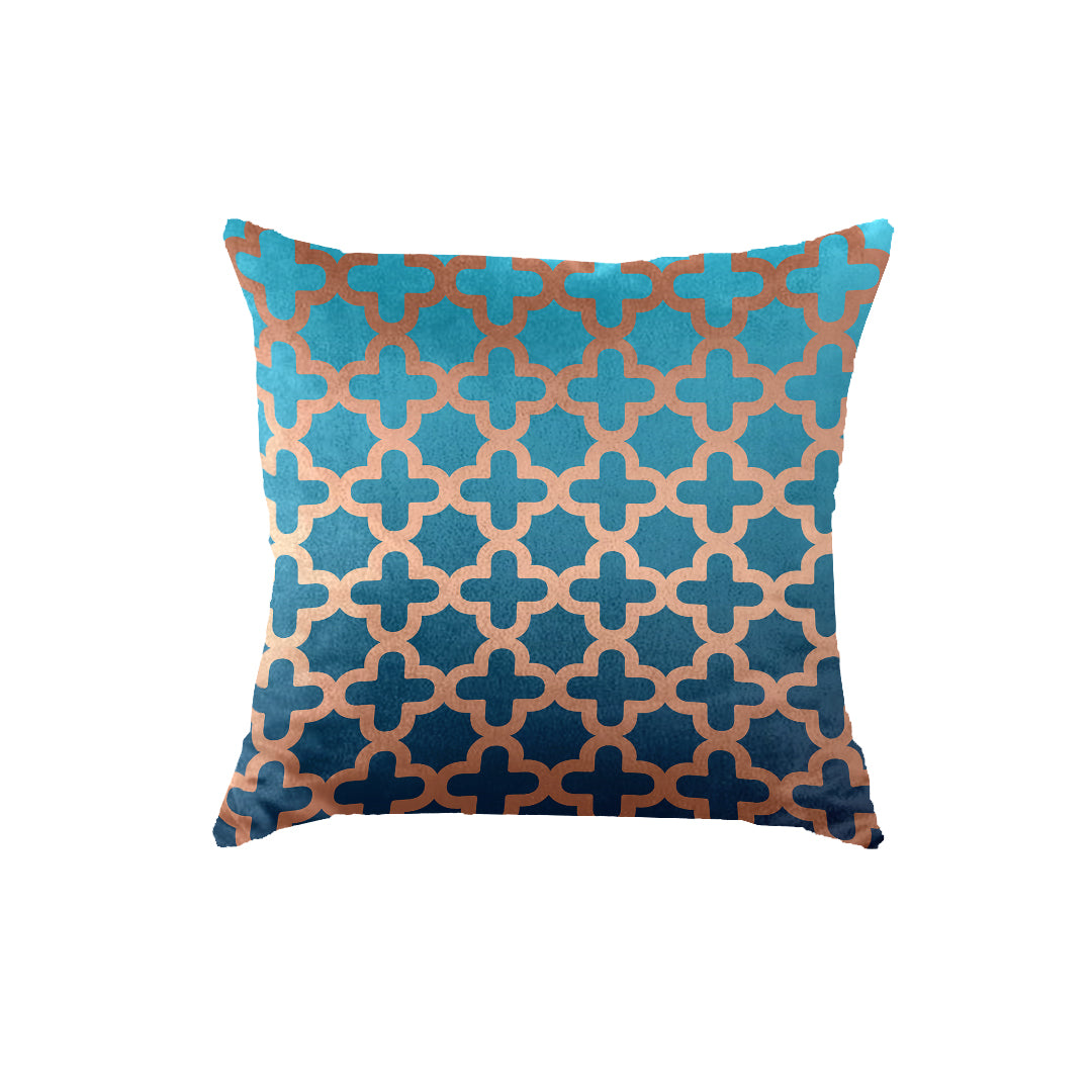 SuperSoft Teal Quatrefoil Pattern Throw Pillow