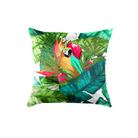 Thumbnail for SuperSoft Parrot in Forest Throw Pillow