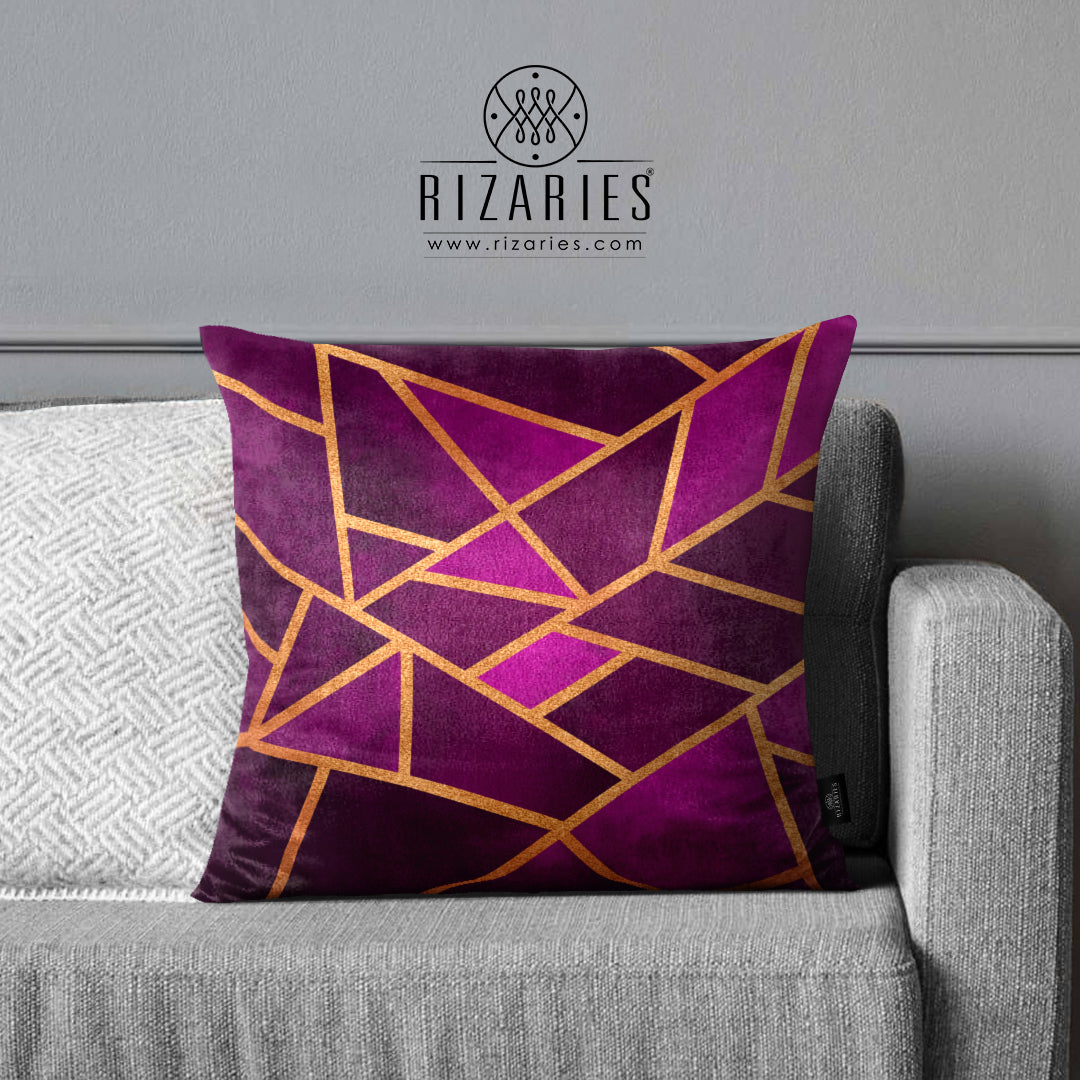 SuperSoft Purple & Gold Stone Throw Cushion