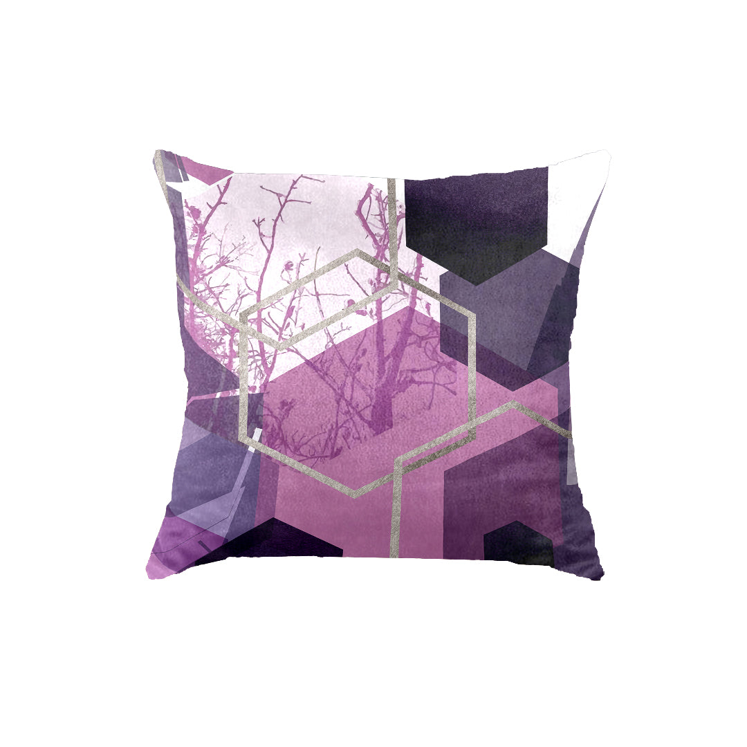 SuperSoft Purple & Silver Throw Pillow