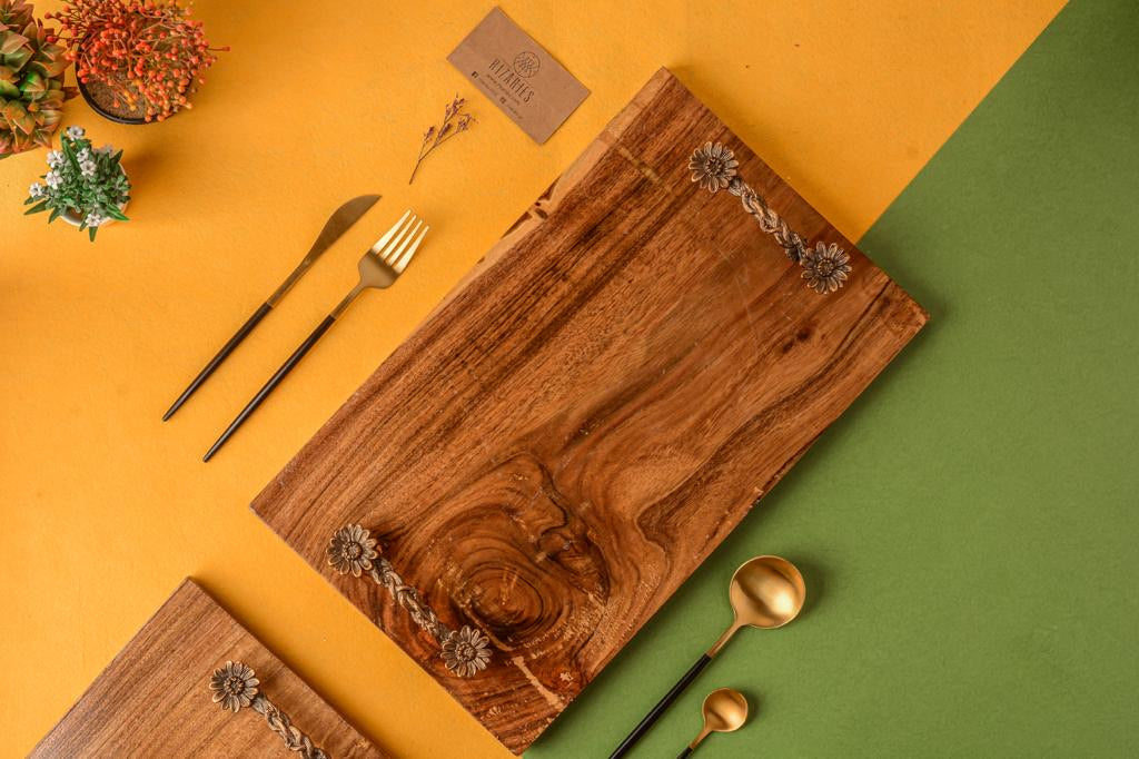 Kikar 1 Straight Wooden Platter/Tray