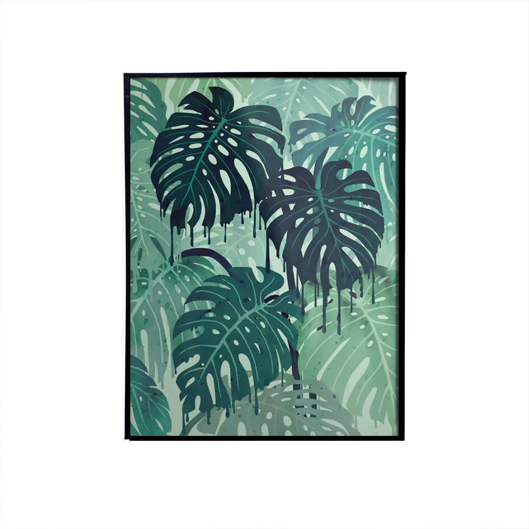 Green Tropical Handmade Canvas Painting