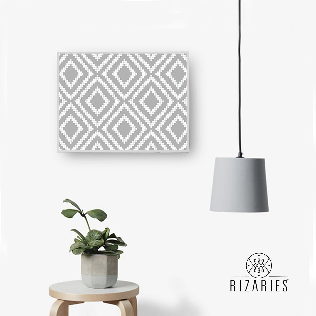 Grey & White Handmade Canvas Painting