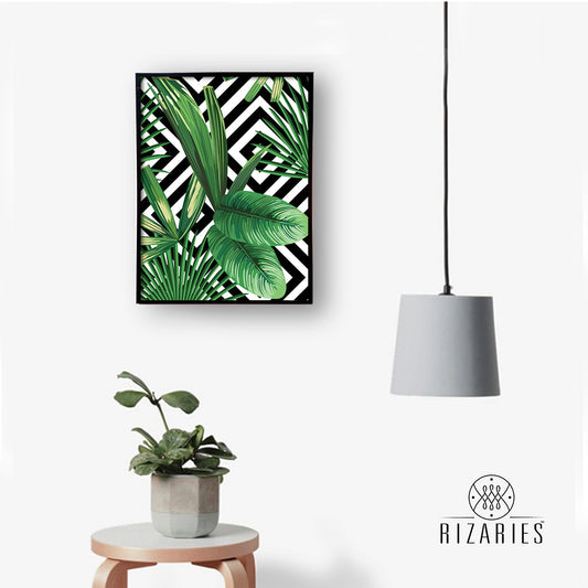 Tropical Geometric Handmade Canvas Painting