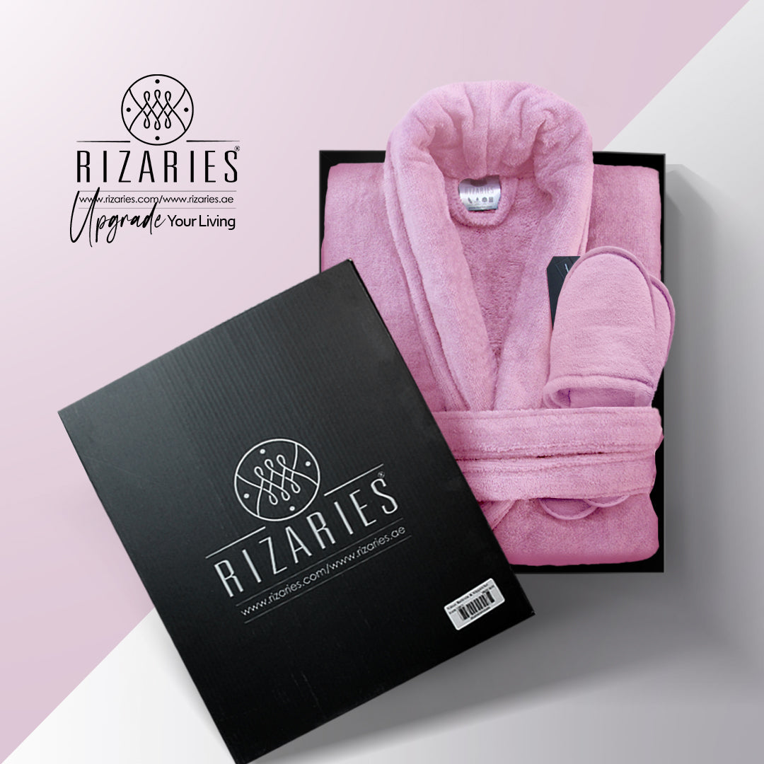 Velour Bathrobe and Slippers Set