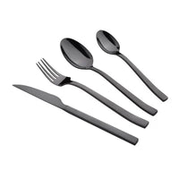 Classic Full Shiny Black Cutlery Set
