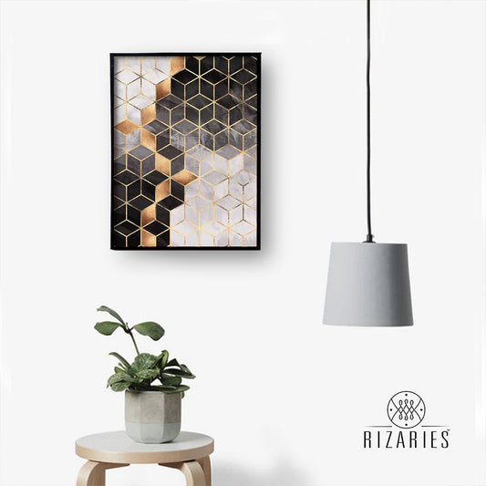 Smoky Cubes Canvas Painting