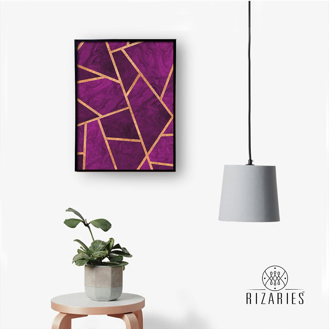 Purple Geometric Canvas Painting