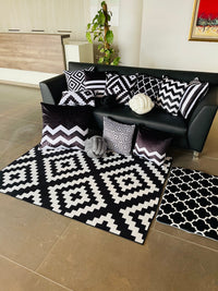 Thumbnail for Black and White Geometric Centerpiece (Rug)