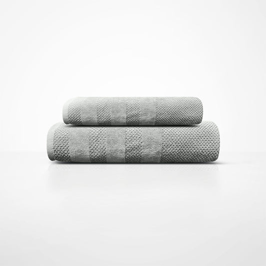 Velour Popcorn Grey Towel Set