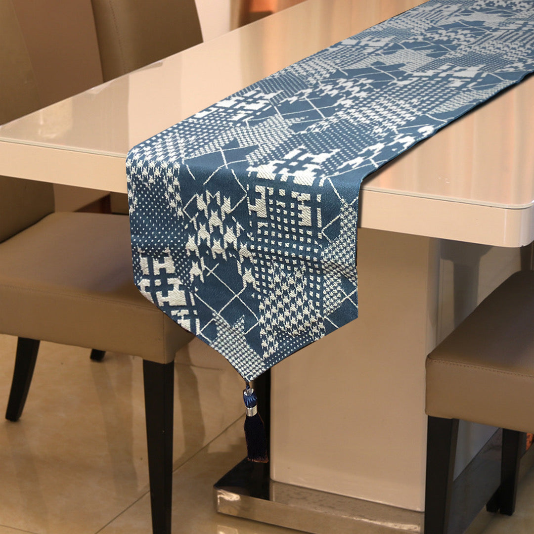 Blue Abstract Table Runner
