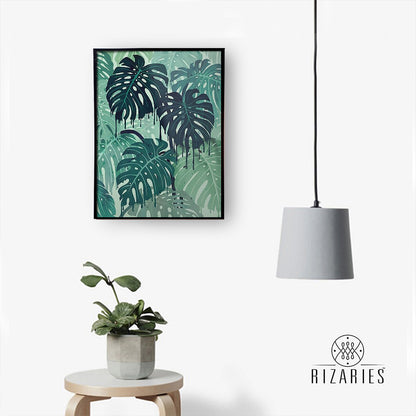 Green Tropical Handmade Canvas Painting