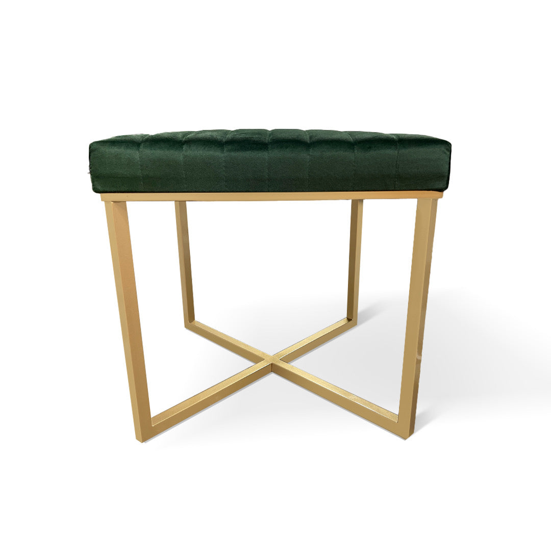 Soft Modern Square Ottoman With Metal Legs