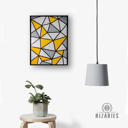 Yellow Geometric Canvas Painting