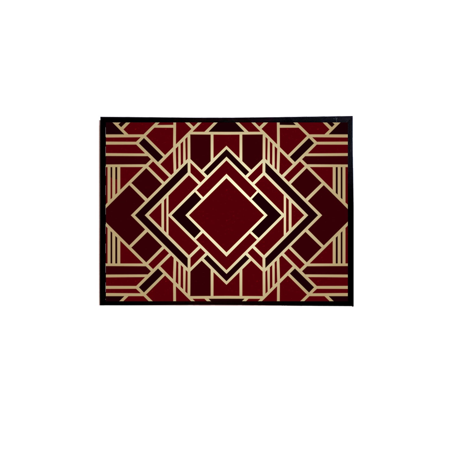 Maroon & Gold Geo Handmade Canvas Painting