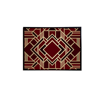 Maroon & Gold Geo Handmade Canvas Painting