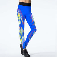 Thumbnail for Pattern of Blue Crazy Yoga Pants