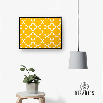 Yellow Quatrefoil Canvas Painting