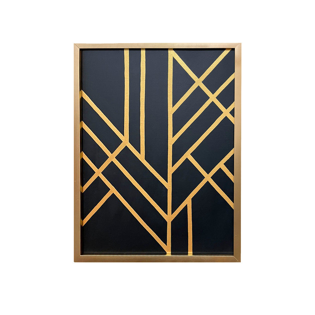 Black Art Deco Canvas Painting