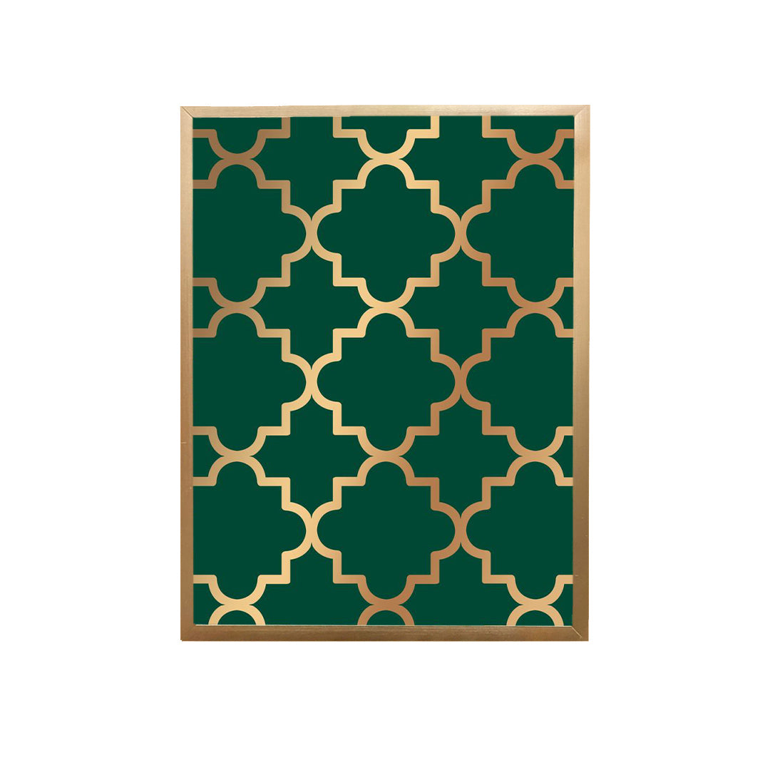 Green Quatrefoil Handmade Canvas Painting