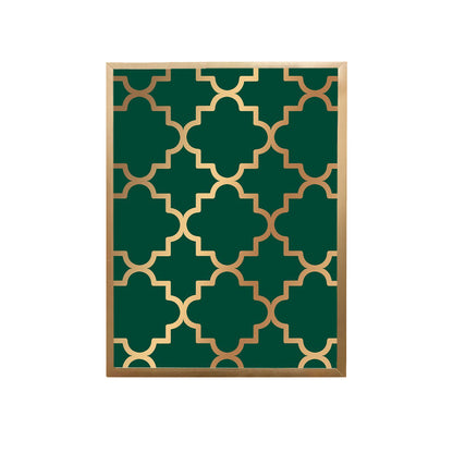 Green Quatrefoil Handmade Canvas Painting