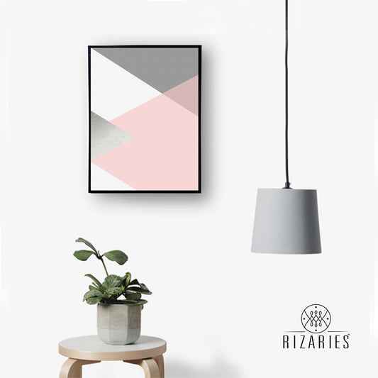 Blush Pink & Silver Handmade Canvas Painting