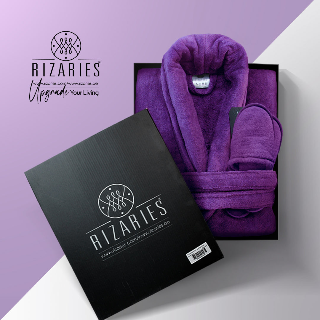 Velour Bathrobe and Slippers Set