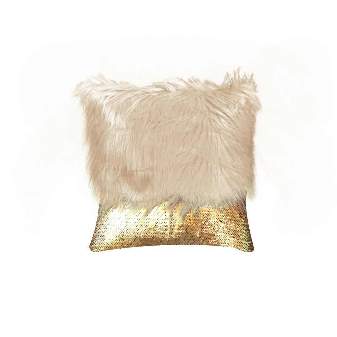 Monster fur & Sequence Brown Throw Pillow