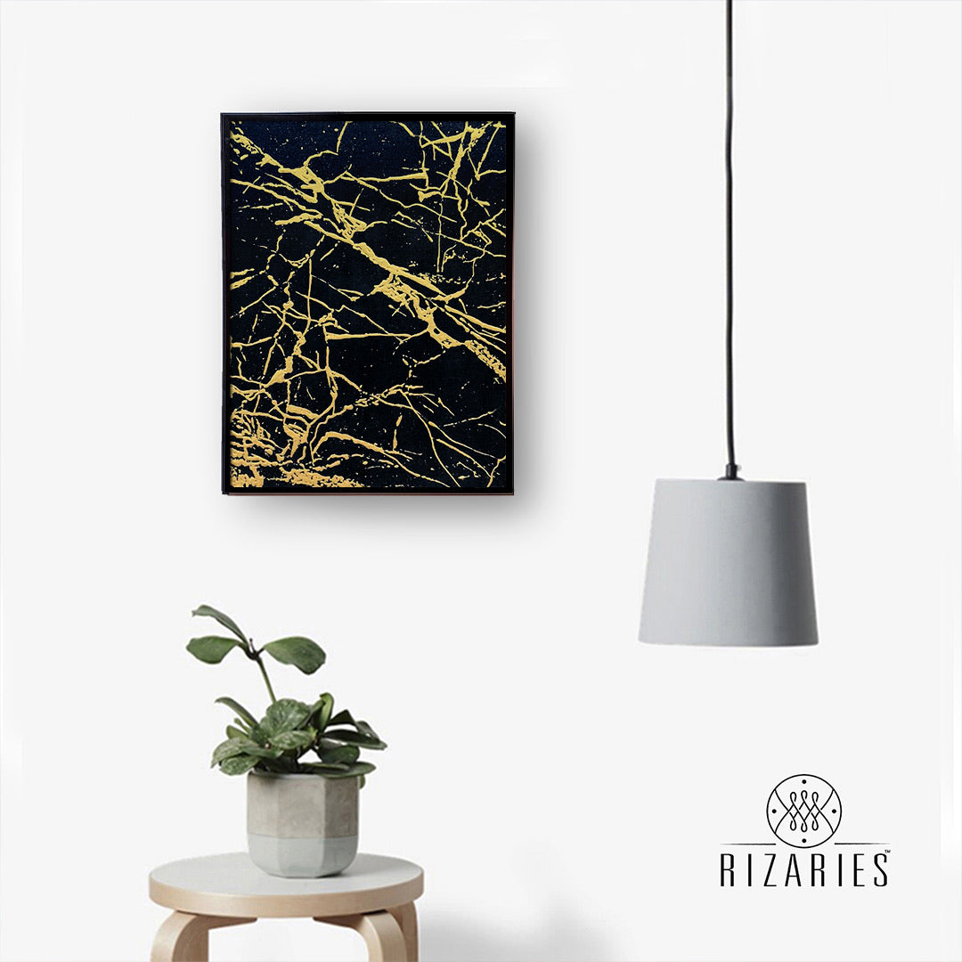 Black & Gold Canvas Painting