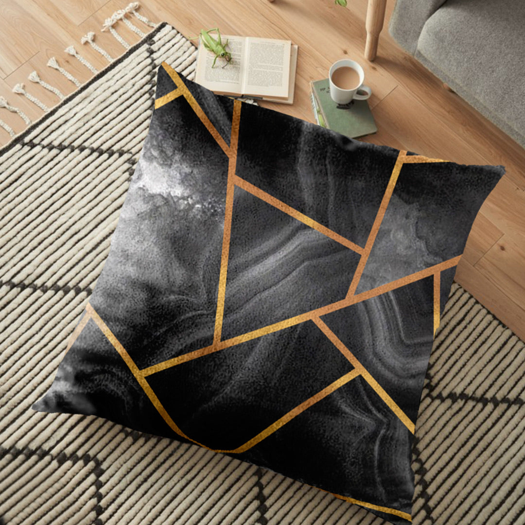 (26"x26") Supersoft Black Mosaic FLOOR Cushion Cover
