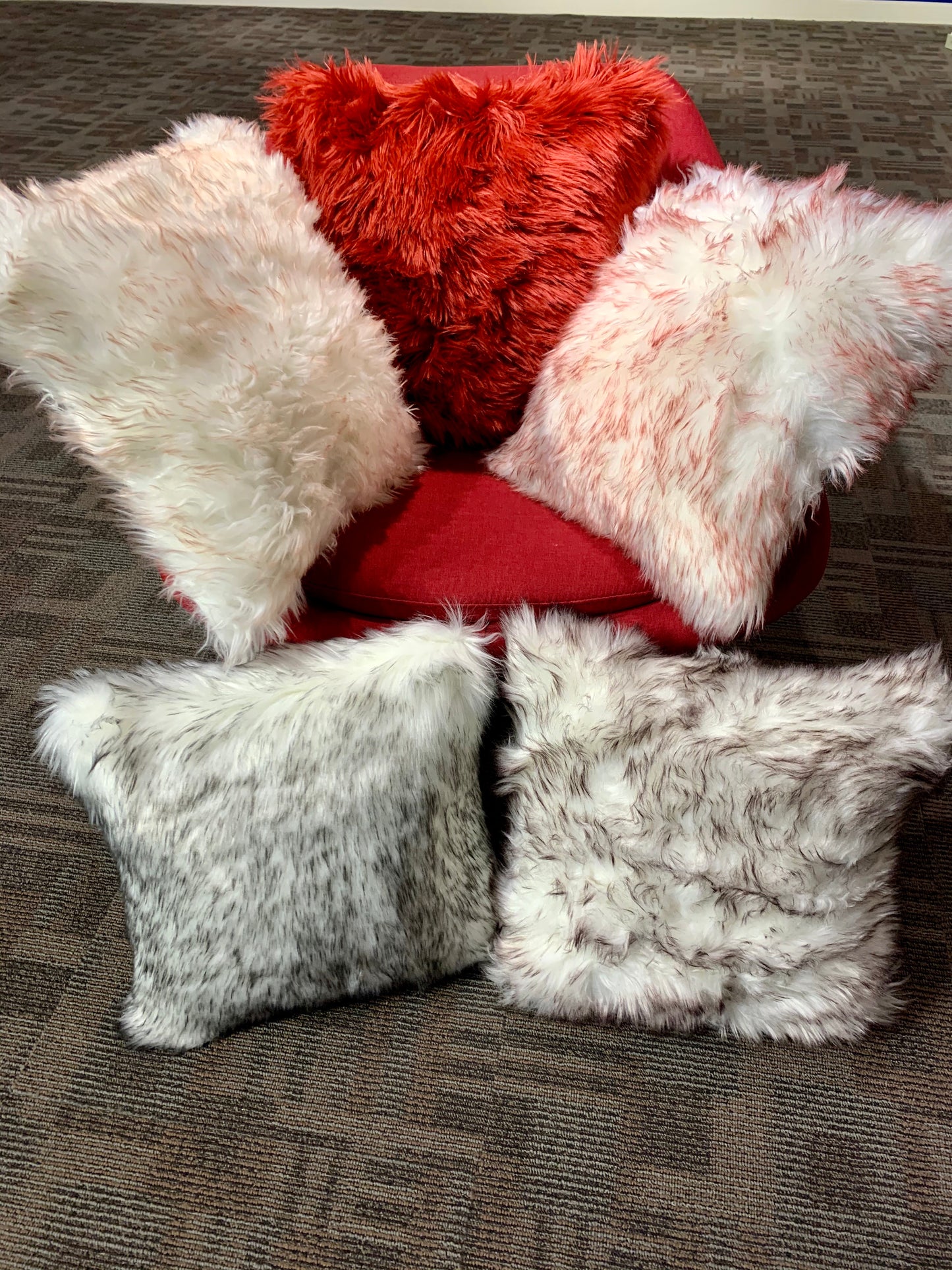 Soft Faux Fur Contrast Throw Pillows