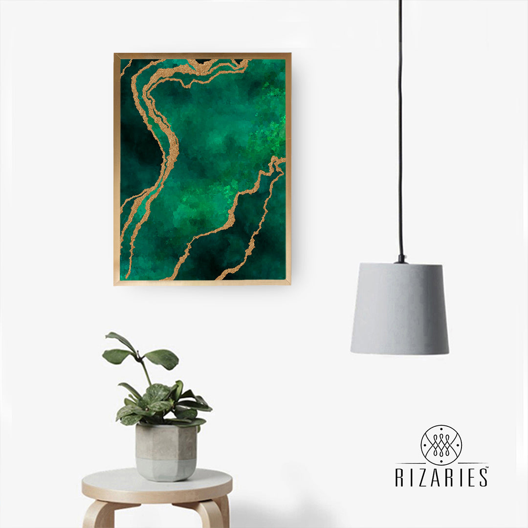 Green Abstract Canvas Painting
