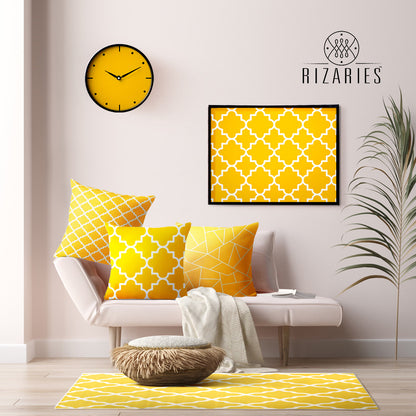 Yellow Quatrefoil Canvas Painting