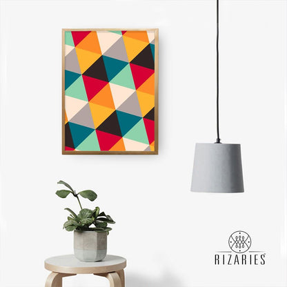 Colorful Small Triangle Canvas Painting