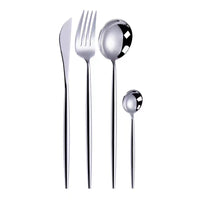 Thumbnail for Modern Full Shiny Silver Cutlery Set