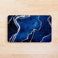 Thumbnail for SuperSoft Navy Silver Abstract Door Mat