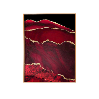 Burgundy Abstract Canvas Painting