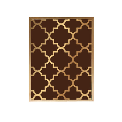 Brown Quatrefoil Handmade Canvas Painting