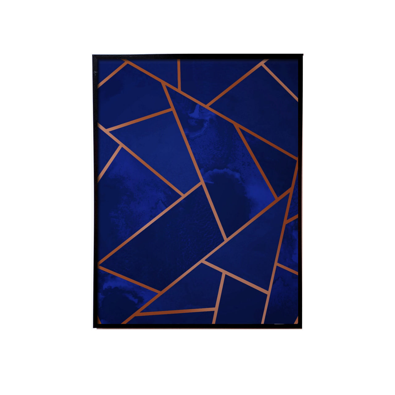 Navy & Copper Geo Canvas Painting