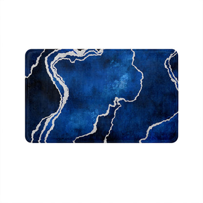 SuperSoft Navy Silver Abstract Door Mat