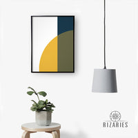 Thumbnail for Navy & Mustard Abstract Canvas Painting