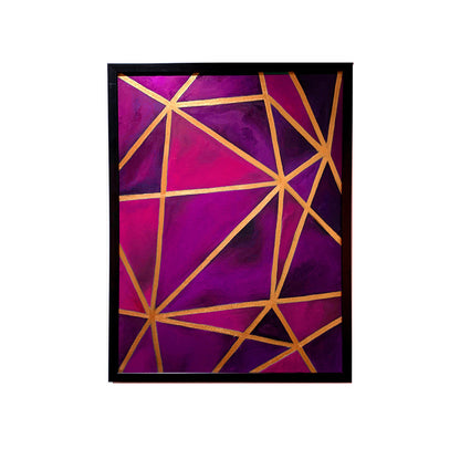 Copper & Purple Geo Canvas Painting