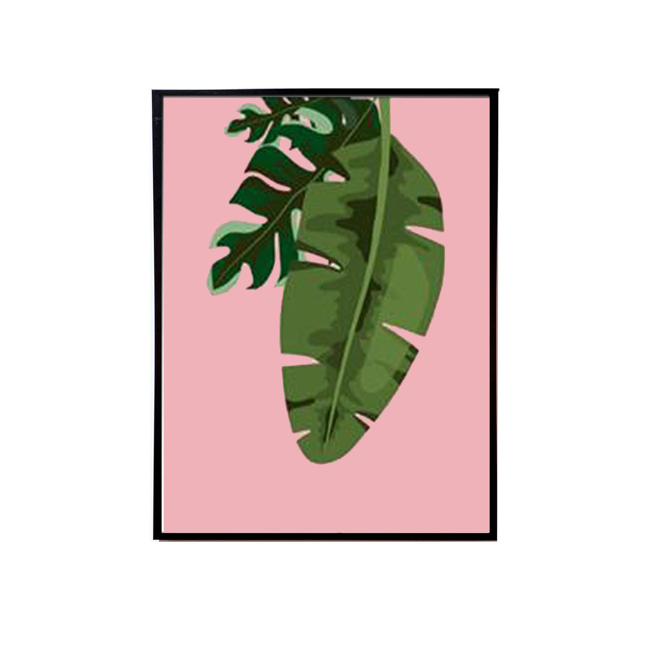 Tropical Leaves Pink 2 Handmade Canvas Painting