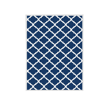 Blue Quatrefoil Handmade Canvas Painting