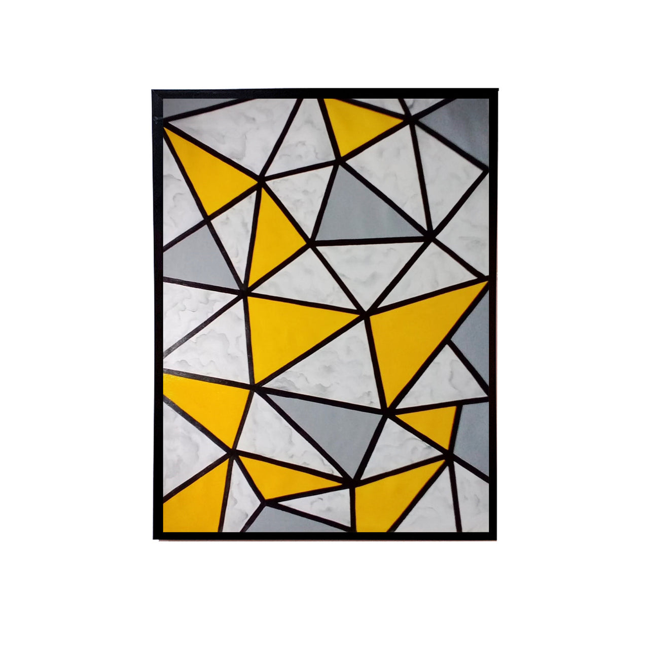 Yellow Geometric Canvas Painting