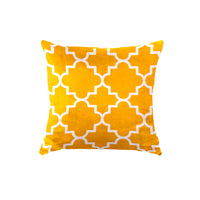 Thumbnail for SuperSoft Yellow big Quatrefoil Throw Pillow