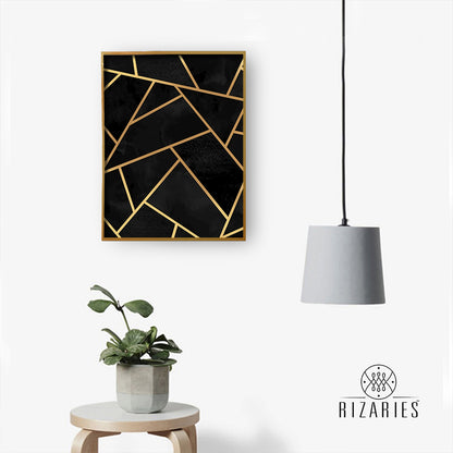 Black & Copper Handmade Canvas Painting