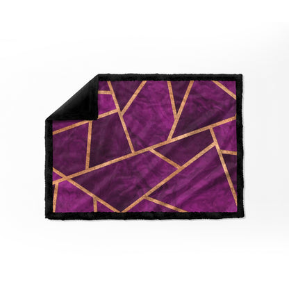 Soft Purple Geometric Sofa Blanket Throw