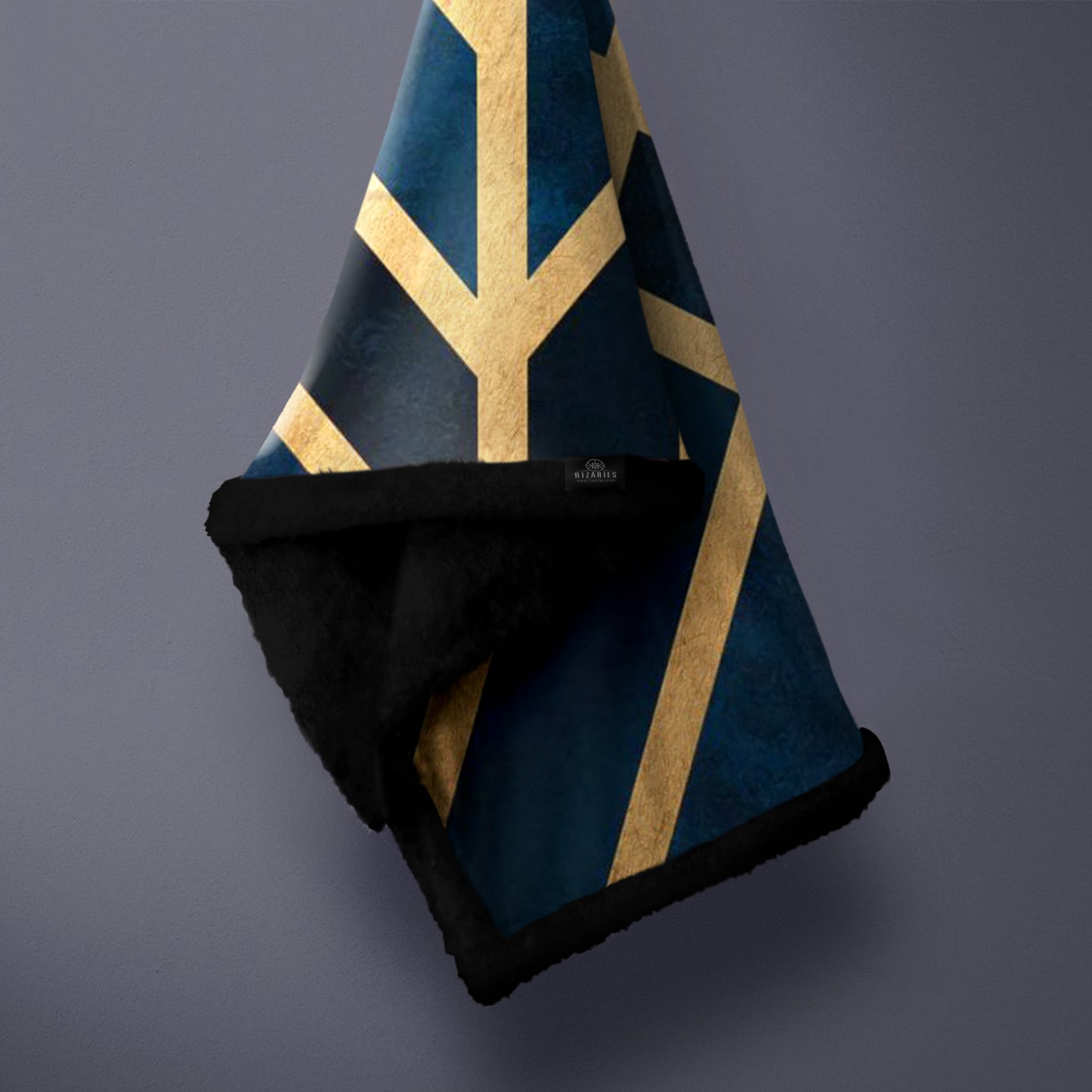 Soft Blue Art Deco Sofa Blanket Throw